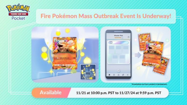 Pokémon TCG Pocket Fire Pokémon Mass Outbreak Event