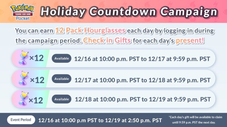 Pokémon TCG Pocket Holiday Countdown Campaign