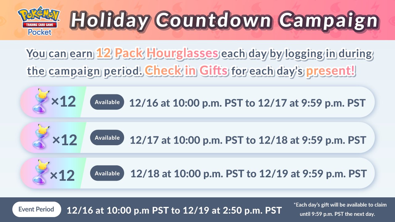 Pokémon TCG Pocket Holiday Countdown Campaign