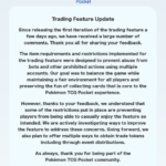 Trading Feature Update