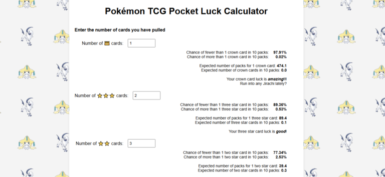 Booster Pack Luck Calculator